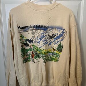 Urban Outfitters Cream Mountain Graphic Sweater